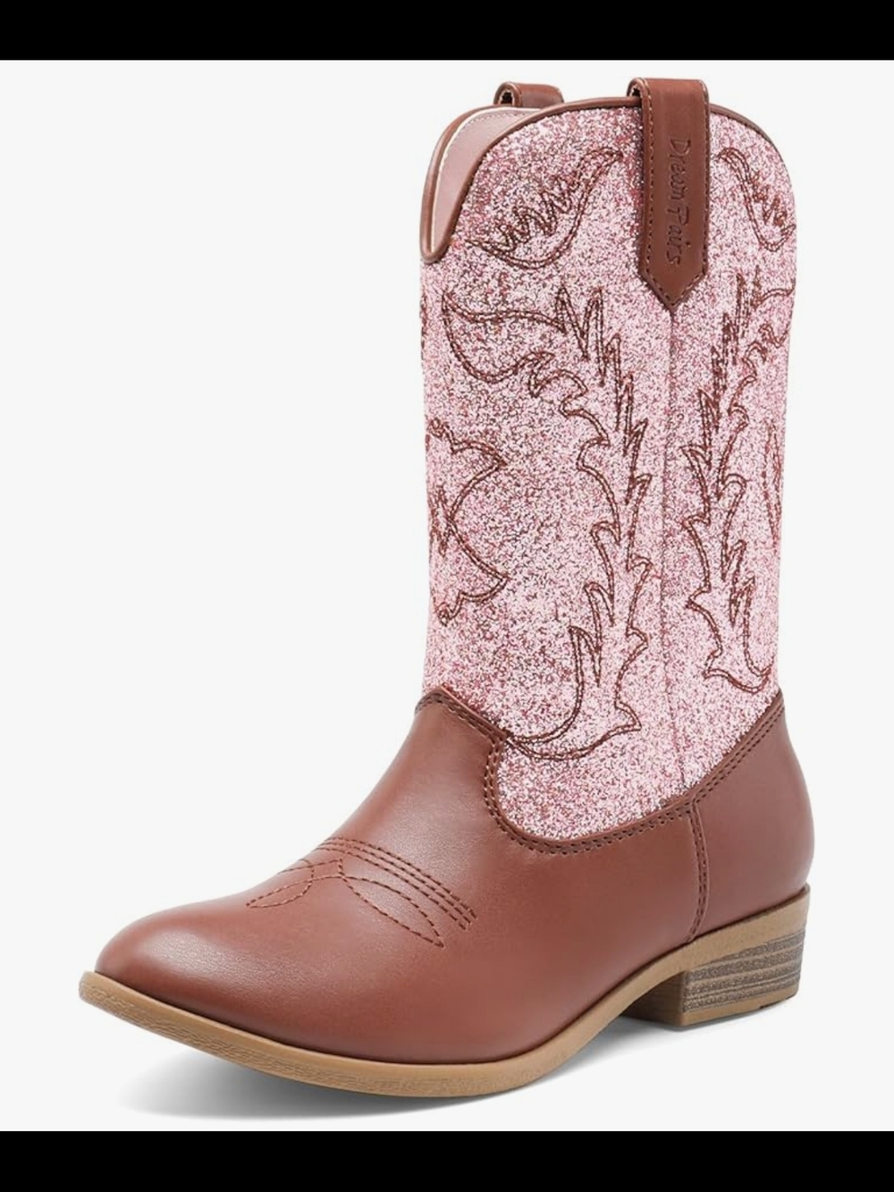 DREAM PAIRS Cowgirl Cowboy Western Boots Girls Mid Calf Riding Shoes Size 6